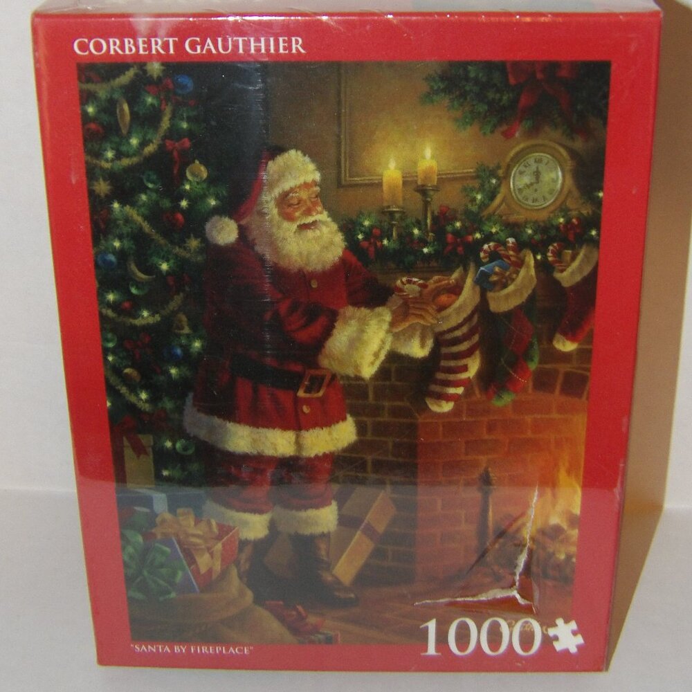 Christmas Jigsaw Puzzle 1000 Pieces Santa by Fireplace